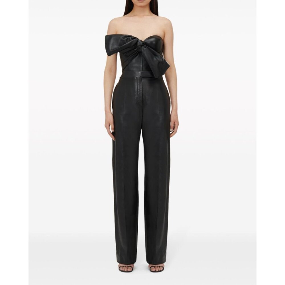 NWT Alexander McQueen Draped Knot Bow Leather Bustier Corset Top - Picture 3 of 16